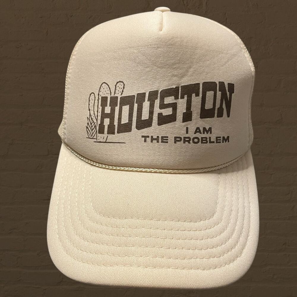 Houston I Am The Problem Trucker Hat Otto Cap Mesh SnapBack Brown Screen Gift